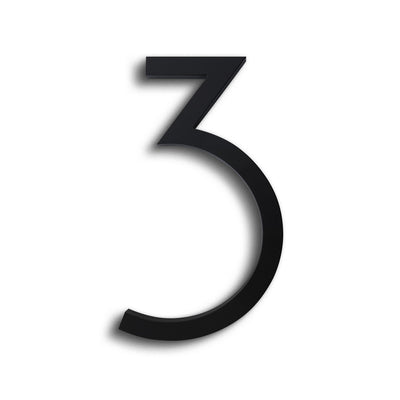 House Numbers Contemporary in Black 3 Three