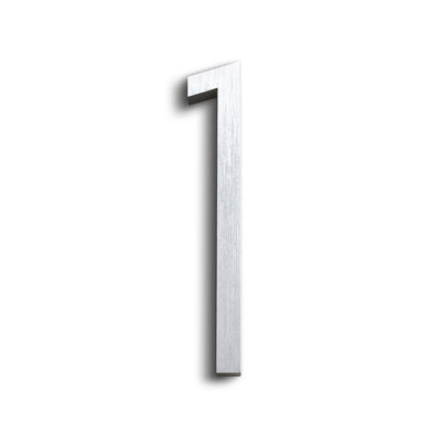 House Numbers Contemporary In Brushed 1 One