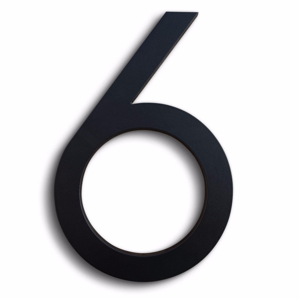 House Numbers Modern Font Six 6 Black