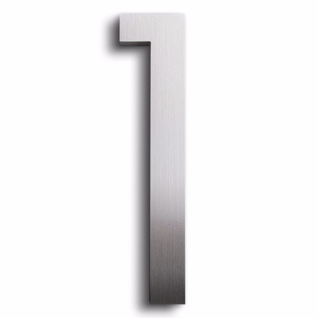 House Numbers Modern Font One 1 Brushed