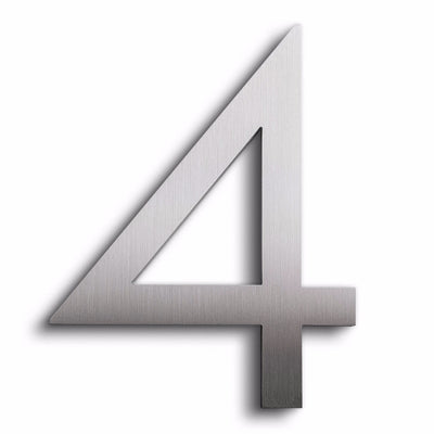 House Numbers Modern Font Four 4 Brushed