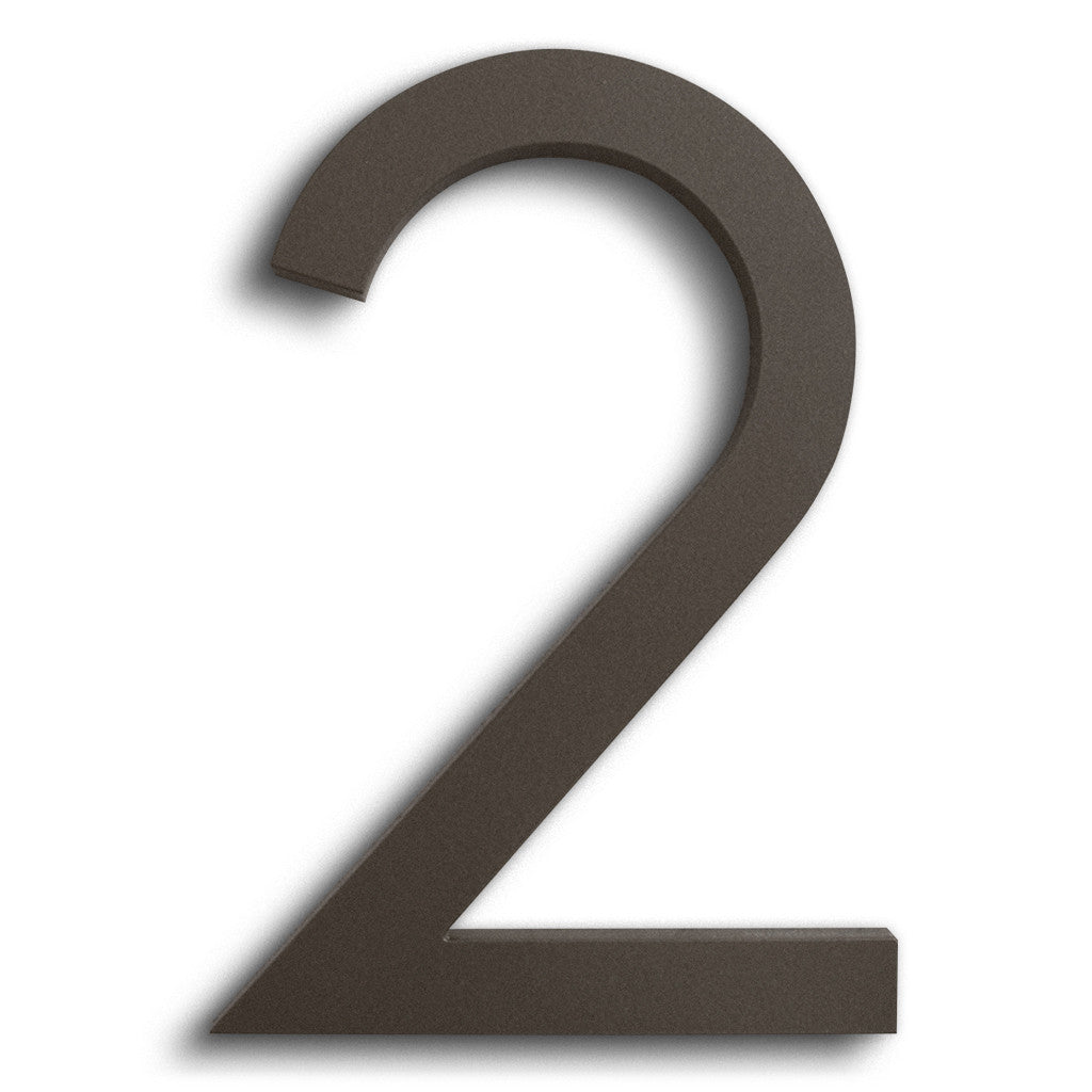 House Numbers Modern Font Two 2 Bronze