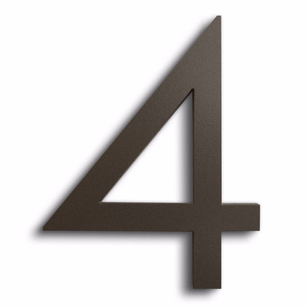 House Numbers Modern Font Four 4  Bronze