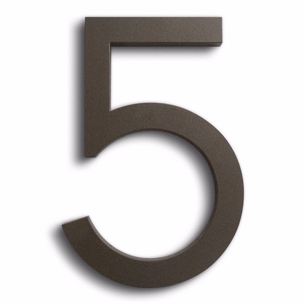 House Numbers Modern Font Five 5 Bronze