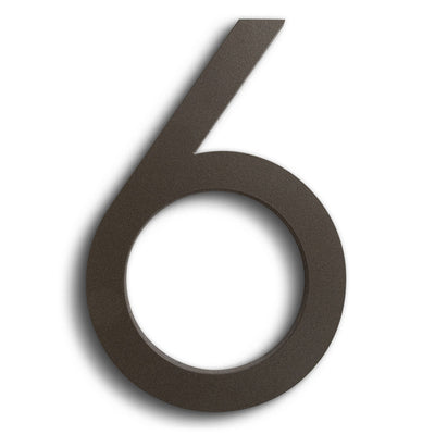 House Numbers Modern Font Six 6  Bronze