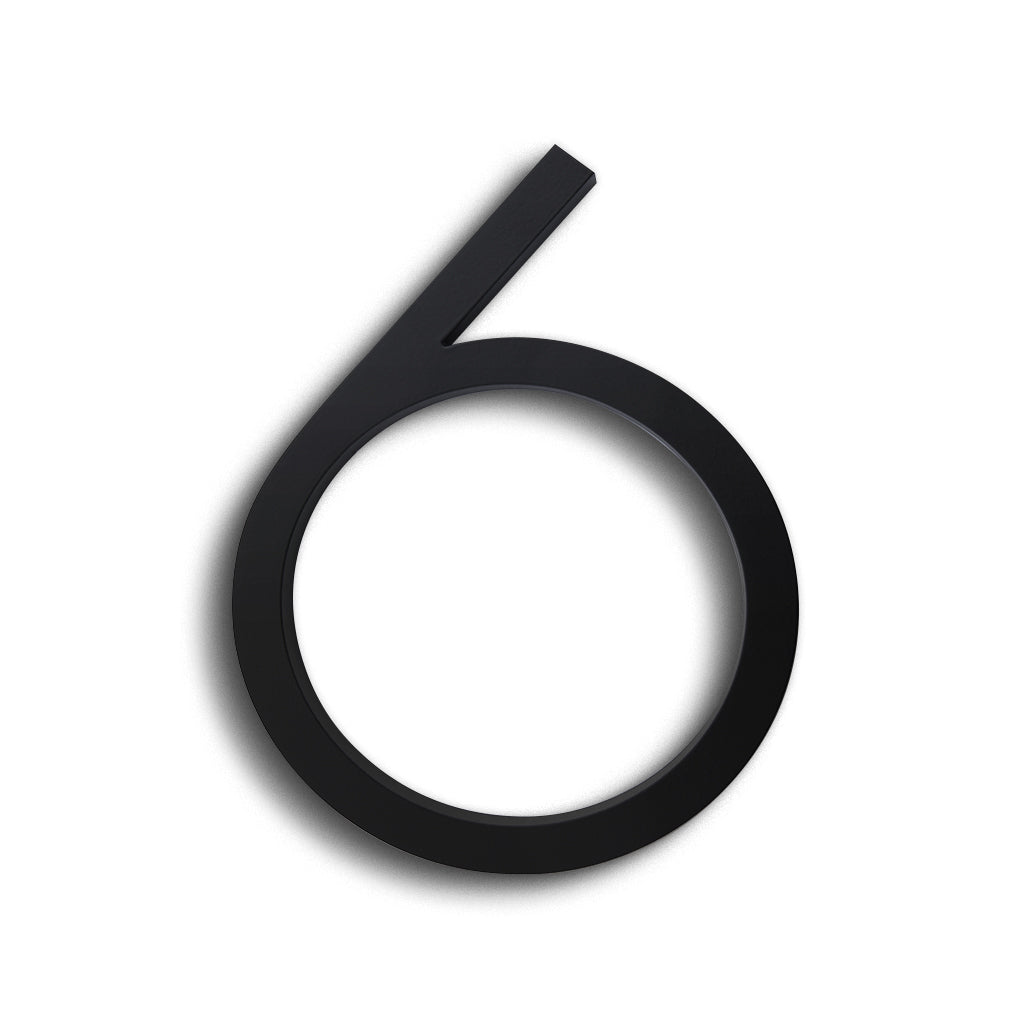 House Numbers Contemporary in Black 6 Six