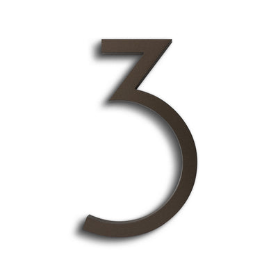 House Numbers Contemporary in Bronze 3 Three