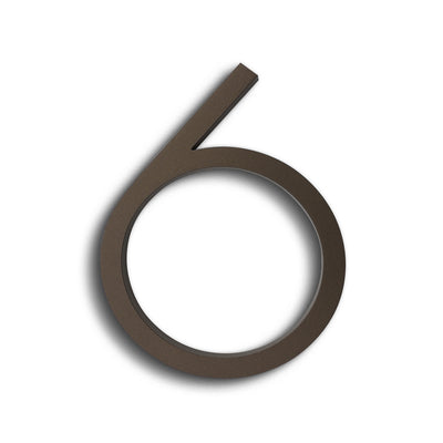 House Numbers Contemporary in Bronze 6 Six