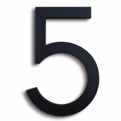 House Numbers Modern Font Five 5 Black