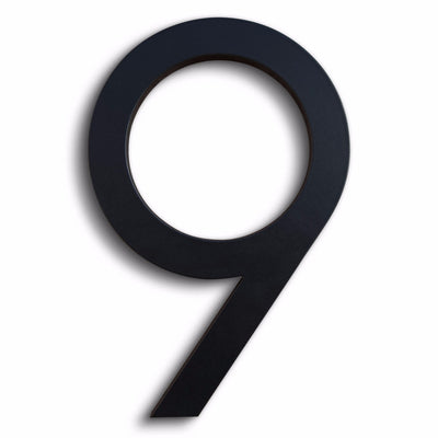 House Numbers Modern Font Nine 9 Black