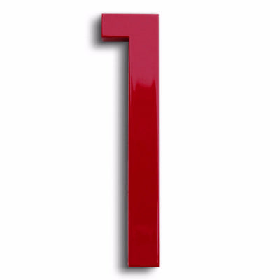 House Numbers Modern Font One 1 Red